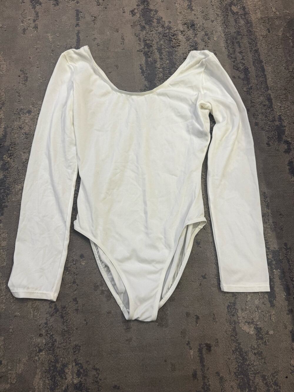 Dance white bodysuit 100% nylon adult women